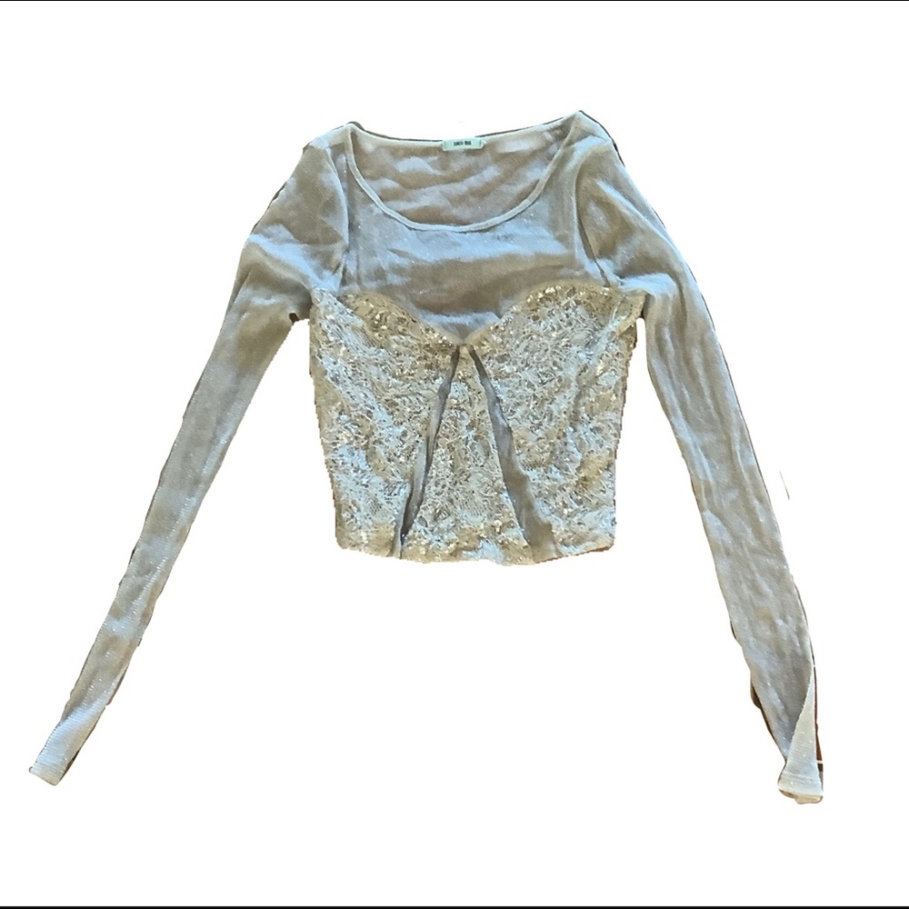 White Sheer Corset Top